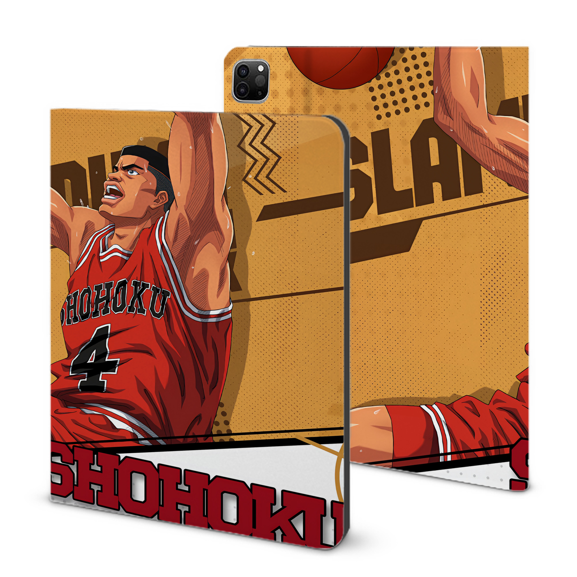 （画像用） SLAM DUNK／スラムダンク IPad ケース ブック型 PUレザー TPU 耐衝撃 軽量 薄型 ペン収納なし 全面保護 IPad 各モデル対応